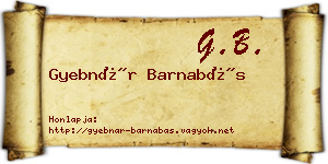 Gyebnár Barnabás névjegykártya