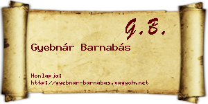 Gyebnár Barnabás névjegykártya