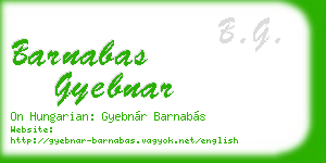 barnabas gyebnar business card
