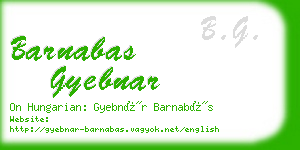 barnabas gyebnar business card